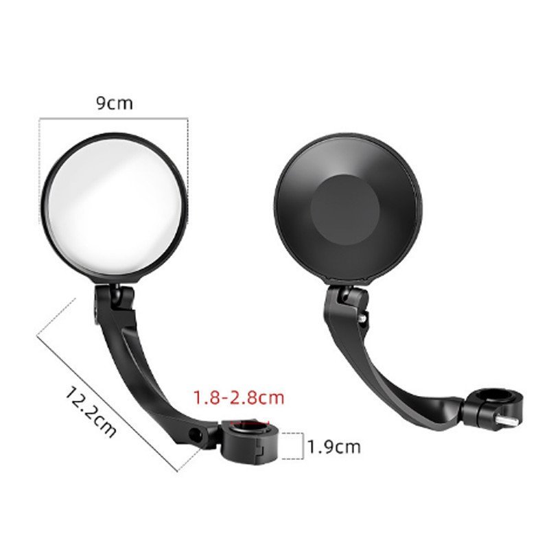 Gương chiếu hậu xe đạp xoay 360° linh hoạt thủy tinh HD rõ nét thân nhôm bền chống gỉ cho xe điện