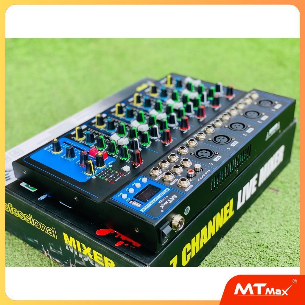 [Tặng Dây] Bàn Trộn âm thanh Mixer MTMax F7 - 7 Kênh Cao Cấp - Có Bluetooth, Chống Hú Tốt