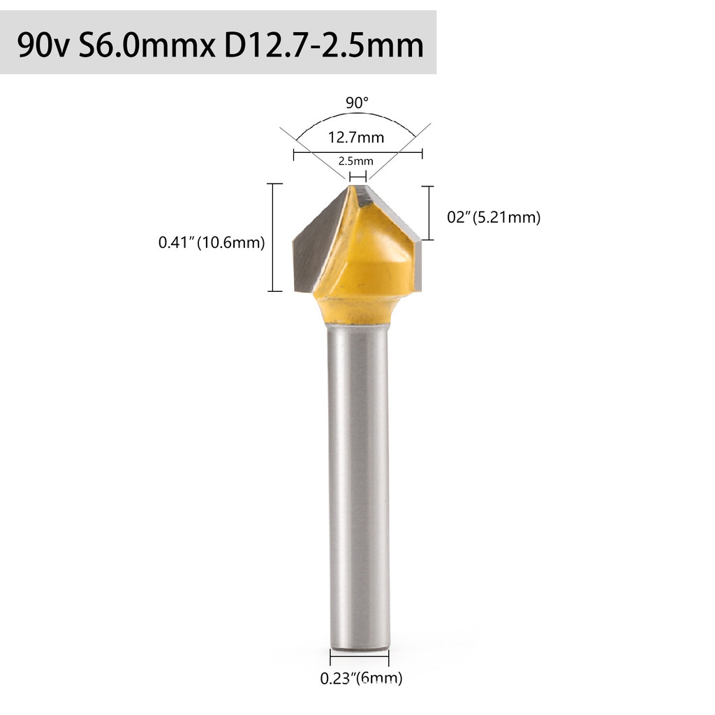 6 / 6.35 / 8 Tay Cầm Chế Biến Gỗ Hình Chữ V Boxer Dao Chàm 90°108°135°Máy vát gỗ cứng bằng gỗ nguyên khối UGIC
