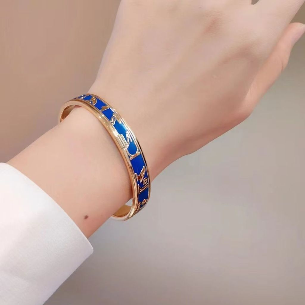 Tính khí cổ điển men đa năng Ai Cập cổ đại văn hóa và sáng tạo vòng tay nữ hàng ngày màu xanh