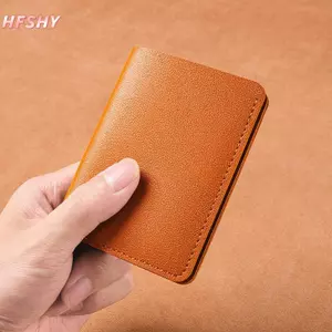 HFSHY Da PU Màu Trơn Ví Nhỏ Dành Cho Nữ Ngắn Đơn Giản Ví Nữ Có Nút Siêu Mỏng Thẻ Tín Dụng Túi Đựng Tiền Xu VN