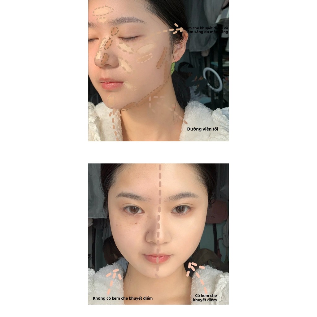 Kem che khuyết điểm & tạo khối - 【Không trôi】, che phủ cao, 3 tông màu điều chỉnh phù hợp mọi da