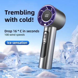 Quạt Cầm Tay 100 Cấp Độ Điều Chỉnh Gió Mạnh Gió Mát Pin 3000mAh Sạc USB Quạt Mini Di Động