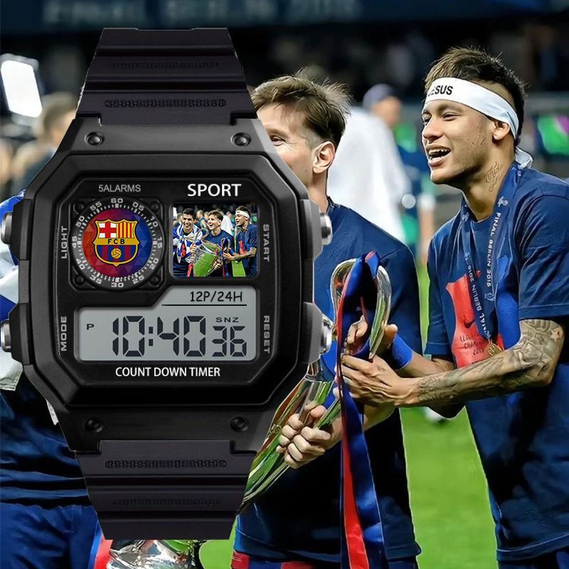 Đồng hồ xung quanh đội FC Barcelona, Đồng hồ vuông nhỏ điện tử chống nước cho học sinh, Quà tặng sinh nhật