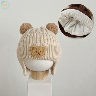 GHX Gấu Dễ Thương Dệt Kim Bịt Tai Mũ Cho Trẻ Em Mùa Đông Thi Mũ Len Ấm Áp Cho Trẻ Sơ Sinh Và Trẻ Tập Đi VN