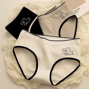 Set 10 quần lót nữ cotton cao cấp – co giãn 4 chiều, đáy 2 lớp an toàn họa tiết Gấu Nằm Xinh.