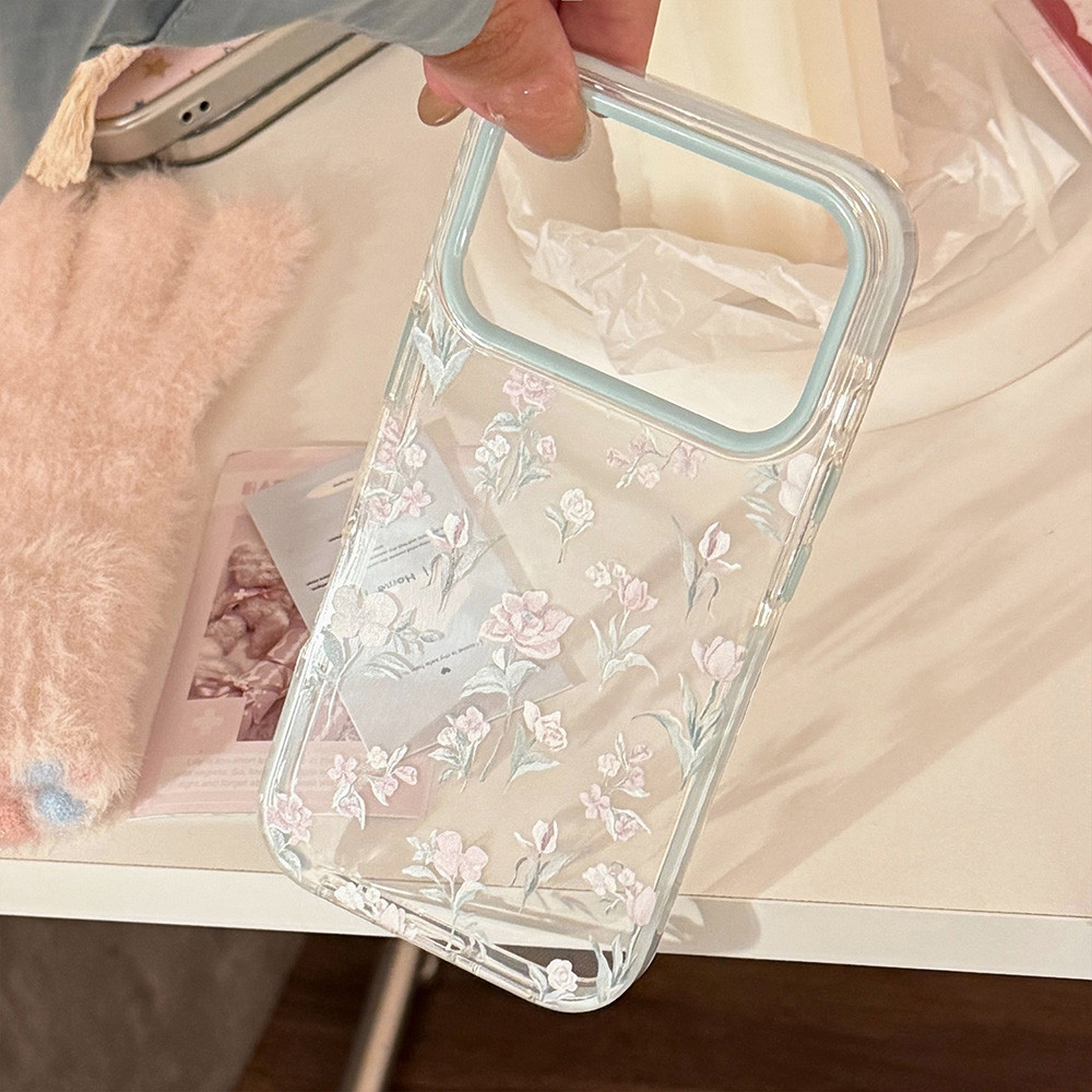 Ốp Điện Thoại Mềm Hoa Tím Cho iPhone 17 Pro Max 16 15 14 13 Vỏ Bảo Vệ Chống Sốc