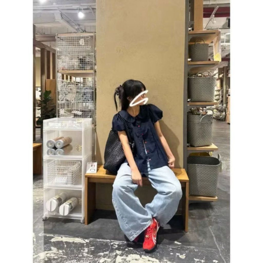 Áo sơ mi bèo quốc dân cổ sen tay bồng dáng babydoll siêu xinh SMZ565933 - Sam Botique