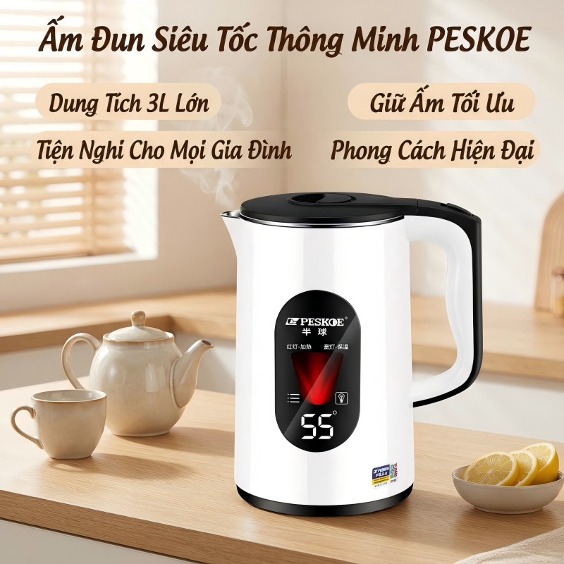 ấm đun siêu tốc Bình đun nước điện, nhiệt độ 55 độ Bình đun nước siêu tốc  sức khoẻ Nhiệt độ luôn là 55 độ