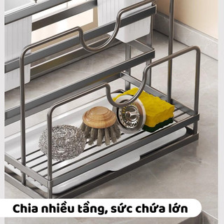 Kệ Để Dao Thớt Nhà Bếp Bằng Thép Cacbon Chống Gỉ, Giá Đựng Dao Đũa, Nắp Nồi, Khăn Lau Bếp 5 Trong 1