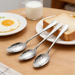 1 / 3 / 6 Thìa Ăn Bằng Thép Không Gỉ Bền Đẹp - Thìa Canh Tay Cầm Dài Dày Bộ Đồ Ăn Nhà Bếp
