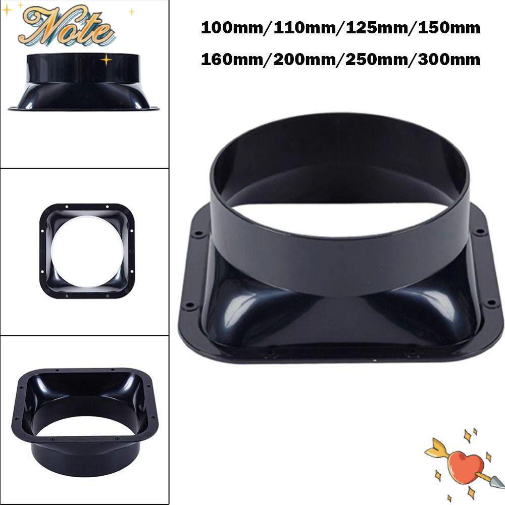 NOTE1 Đầu nối mặt bích tường, Khớp nối ống thông gió ABS 100-300MM, Phụ kiện gia đình Ống khí màu đen Nhà bếp