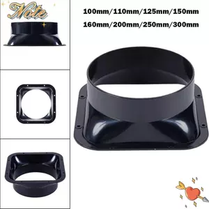NOTE1 Đầu nối mặt bích tường, Khớp nối ống thông gió ABS 100-300MM, Phụ kiện gia đình Ống khí màu đen Nhà bếp