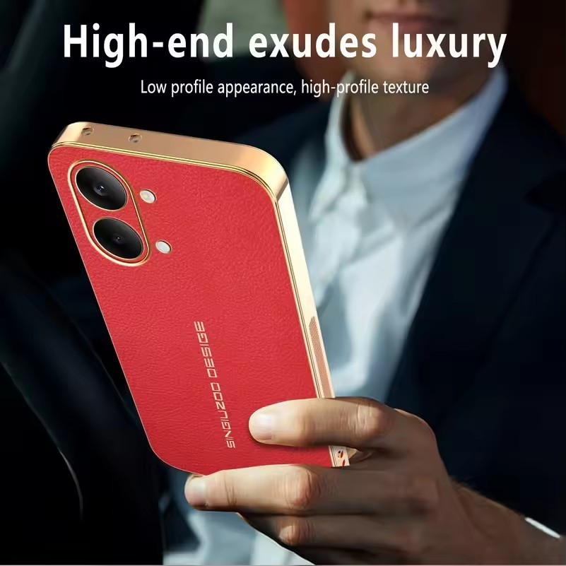 Ốp khung mạ điện bằng da vải thiều cổ điển cho Xiaomi poco x8 x7 x6 pro max f8 f7 f6 Redmi Turbo 5 Max 4 pro Vỏ cảm giác da Camera Vỏ bảo vệ chống sốc