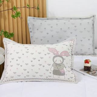 ☀Cao Cấp Chụp-On Cotton Nguyên Chất Gạc Hoạt Hình Trẻ Em Vỏ Gối Bao Gồm Tất Cả Cho Bé Hộ Gia Đình Cotton Dày Lót Bao JKHJ