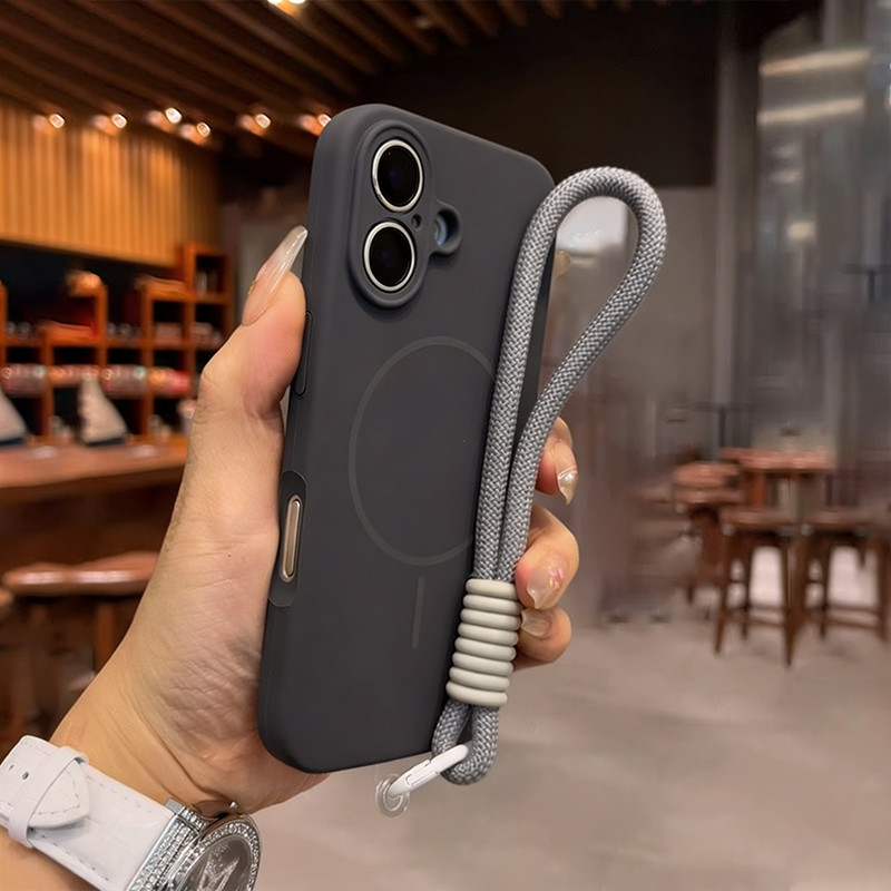 Ốp Lưng Silicon Nam Châm Cảm ứng Mềm Phù Hợp IPhone 17/16/15/14/13/12 Pro Max Ốp Mềm Chống Va đập Kèm Dây đeo