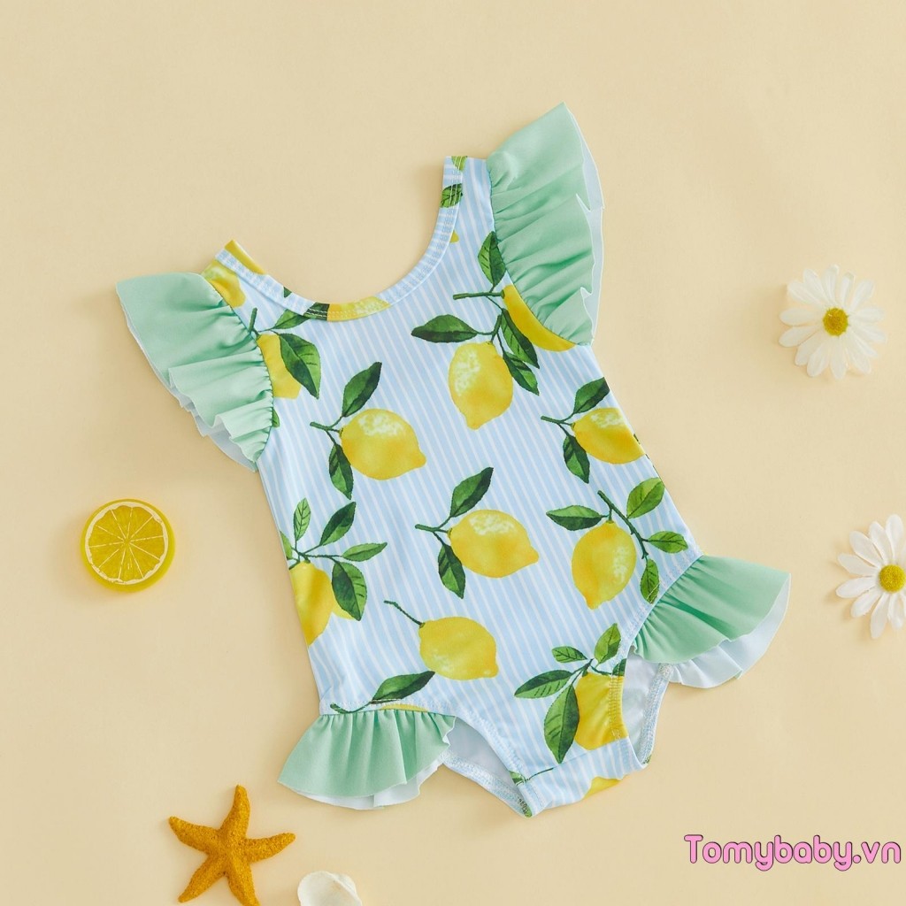 Bộ đồ bơi mùa hè cho bé gái mới biết đi Bộ đồ tắm một mảnh in hoa cúc cho bãi biển bể bơi