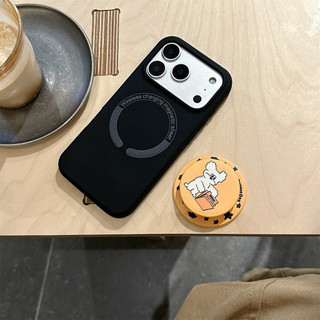 Ốp bảo vệ chân đế họa tiết chú chó con dễ thương cho iPhone 11 12pro 13promax 15pro 15promax 14promax 14 pro 16 pro max 16 plus 17 pro 17 promax chain silicon bảo vệ