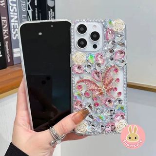 Ốp Điện Thoại Bướm Sang Trọng Cho Vivo X300 X200 Pro Mini FE X200S X100 Ultra X100S X90 X80 Lite X70 X60 X50 X30 X27 Pro Plus X23 Vỏ Mềm Kim Cương Sáng Hoa Hồng