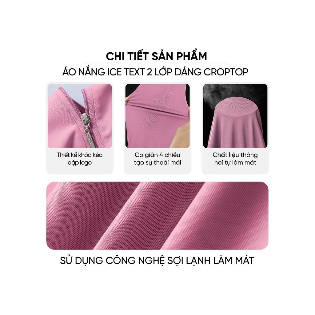 Áo chống nắng nữ CARDINA 2 lớp chất liệu Icetext chống tia UV hiệu quả 6NHF01