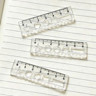 HIGHVIEWLS 1 Thước Mini, Thước Thẳng Bỏ Túi Trong Suốt, Dụng Cụ Đo Vẽ Đa Năng Với Wave Line Protractor Học Sinh