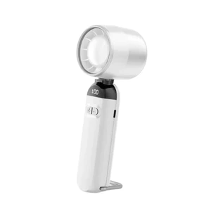 Quạt Cầm Tay FS-F85 Mini Turbo 100 Tốc Độ Gió Mạnh LED Hiển Thị Sạc USB Có Chân Đế Để Bàn Gấp Gọn