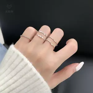 Bộ 5 Nhẫn Ngọc Trai Phong Cách Hàn Quốc - Màu Bạc và Vàng - Quà tặng Tiệc Sang Trọng