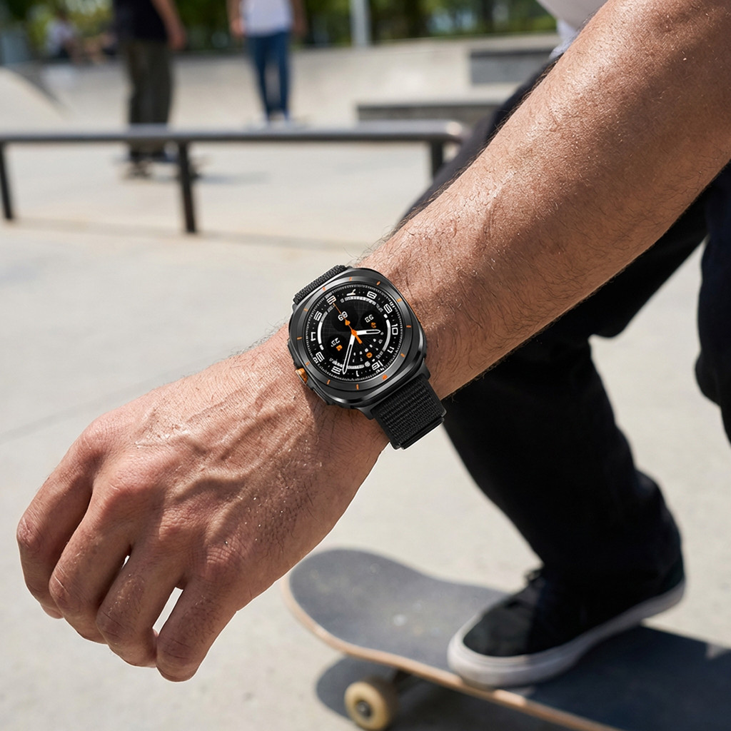Dây đeo vòng Nylon cho vòng tay họa tiết hai phần Samsung Galaxy Watch Ultra 2025