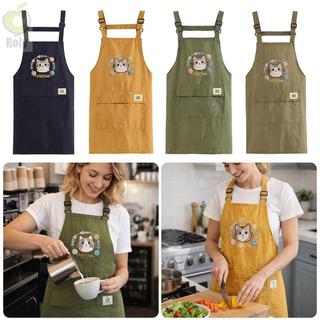 Tạp dề lông cừu ROLY, Tạp dề đầu bếp chống nước hoạt hình, Yếm nướng bánh không tay thoáng khí chống bẩn di động cho nhà bếp gia đình