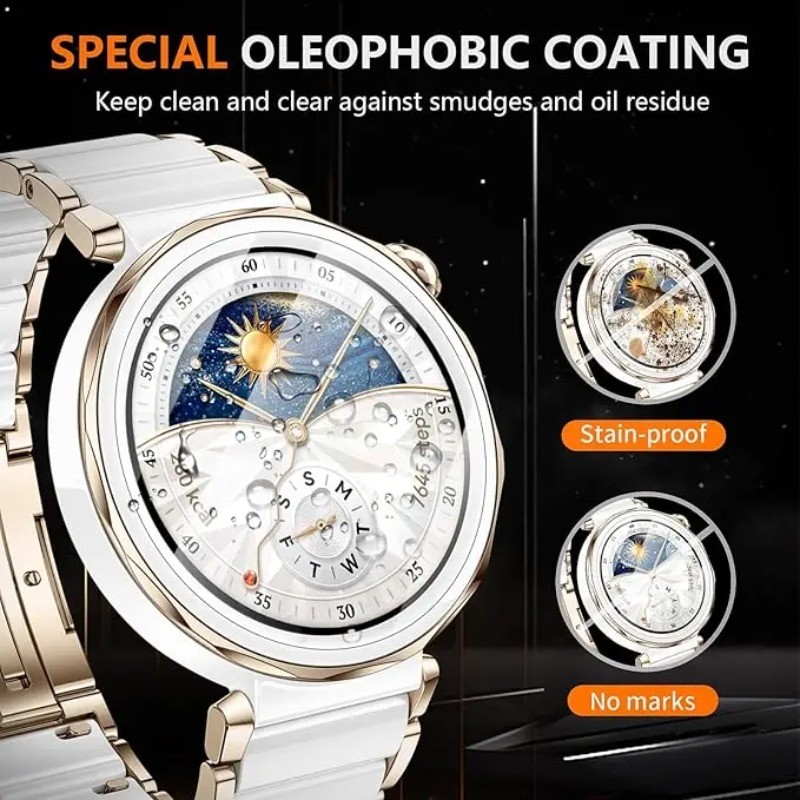 3 Kính Cường Lực Cao Cấp Cho Đường Kính 53mm 52mm 50mm 46mm 45mm 44mm 43mm 42mm 41mm 37mm 36mm 35mm 34mm 23mm 24mm 25mm HD Trong Suốt Đồng Hồ Thông Minh Bảo Vệ Màn Hình Độ Cứng Phim Kính