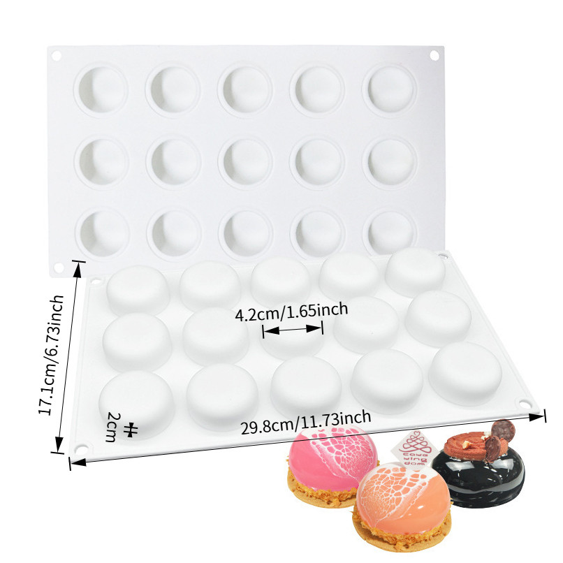 Apple Mosquito Repellent Tròn Flattened Mousse Khuôn Bánh Silicon Món Tráng Miệng Pháp Thạch Khuôn Nướng Bánh Sô Cô La