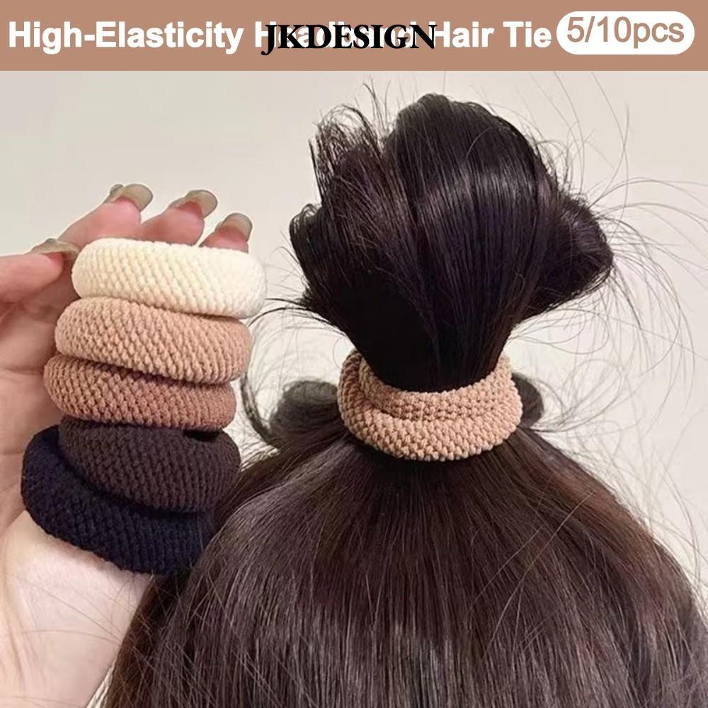 JKDESIGN Scrunchies - Bộ 5/10 cái, dây dày mềm mại, nhiều màu sắc, dành cho nữ