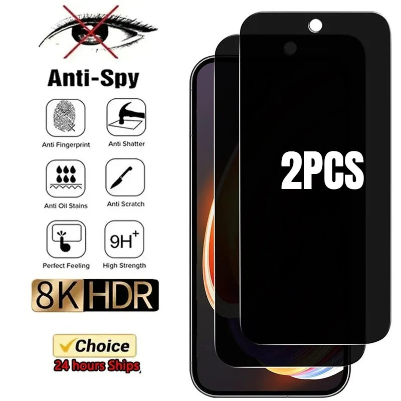 2 Chiếc Siêu HD Kính Cường Lực Cho Google Pixel 7a 7 6a 6 5XL 5 5a Pro Phim Kính Cạnh Đen Chống Thấm Nước Cho Google Pixel 10 9a 9 8a 8 Pro XL Chống Gián Điệp Bảo Vệ Màn Hình Riêng Tư