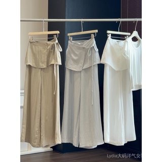 [Khuyến mãi 10%, Limited Time] Quần ống rộng nữ thiết kế đẹp mắt, vải lanh lụa, băng eo cao, tiện lợi cho mùa hè