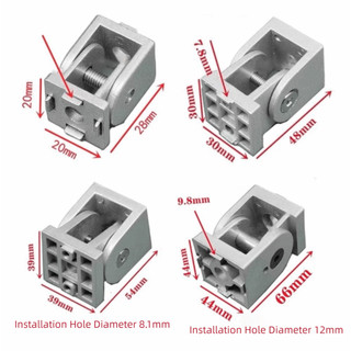 ASDFGER Bản lề có thể điều chỉnh, khớp trục hợp kim kẽm, đế trượt nhôm, trục linh hoạt, nối góc phải