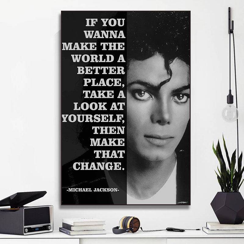 Michael Jackson Retro Âm Nhạc Poster Canvas Treo Tường Nghệ Thuật Cho Nhà Hàng Thanh Câu Lạc Bộ Trang Trí Nhà Không Khung