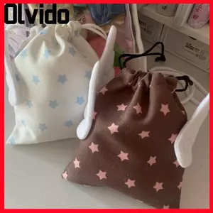 Túi đựng mỹ phẩm OLVIDO, Túi đựng di động họa tiết ngôi sao, Dây vải Thiết kế dây rút Túi đựng văn phòng phẩm chống bụi