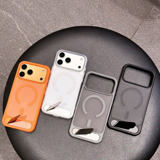 Ốp điện thoại chống sốc bằng kim loại từ tính mạnh mẽ cho iPhone 17 16 15 14 13 Pro Max Plus Vỏ PC cứng mờ