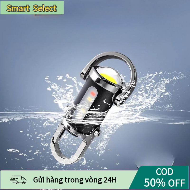 【COD】Đèn pin làm việc loại COB nhỏ gọn có thể móc vào chìa khóa, nhiều mức sáng lựa chọn, sạc lại dễ dàng để dùng hàng n