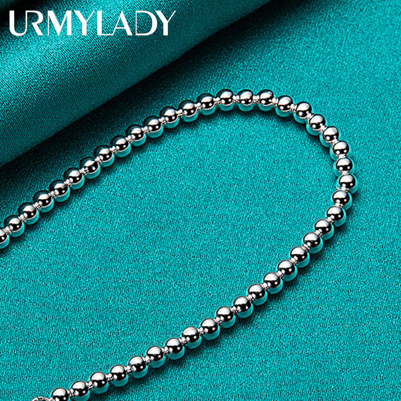 URMYLADY Vòng tay bạc 925 đính hạt, phù hợp cho nam và nữ, thời trang quyến rũ