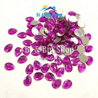 72 Viên Đá Kết Nhựa Giọt Nước 10x14mm Đính Kết Trang Phục Thời Trang, Làm Phụ Kiện Handmade
