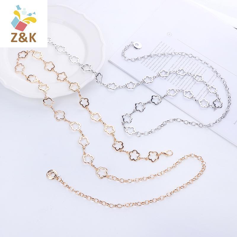 ZK Đầm Áo Sơ Mi Kim Loại Rỗng, Dây Xích Thắt Lưng Cho Nữ