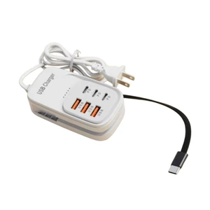 Yoo Nhiều Thiết Bị Sạc 3 Loại C 3 USB A Cổng Sạc Đồng Thời Nhẹ Cho Du Lịch Nhựa Xây Dựng Cha