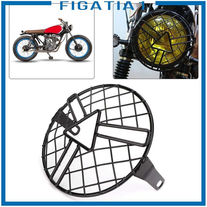 Kim loại 6,5 inch Đèn pha xe máy Lưới tản nhiệt Bảo vệ Trang trí cho Chopper