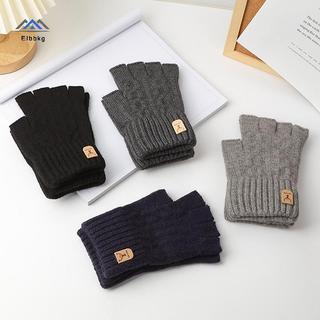 ELBBKG Dệt Kim Thi Nhiệt Nửa Ngón Găng Tay Nam Nữ Mùa Đông Ngoài Trời Lái Xe Ngón Găng Tay Màn Hình Cảm Ứng Găng Tay Mới