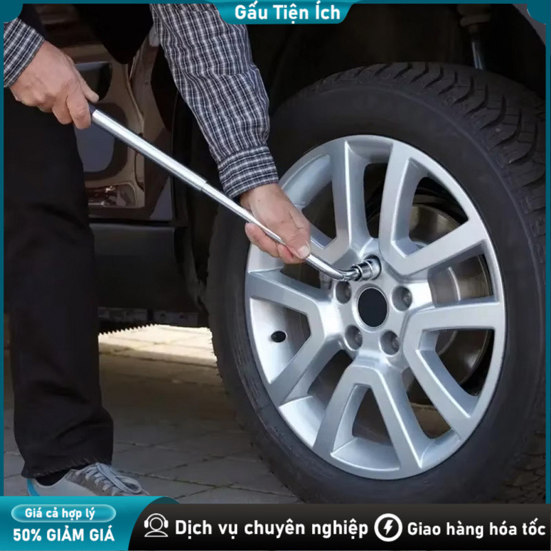 Cờ lê ống lồng hình chữ L thép crom - Cờ lê lốp xe / Tay công thay lốp，4 Đầu / Có thể thu vào，Tay Công Chữ L