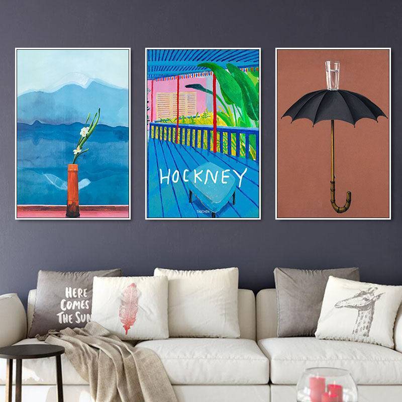 Tranh canvas trang trí David Hockney cho tường nền sofa phòng khách, phòng ngủ và quán cà phê