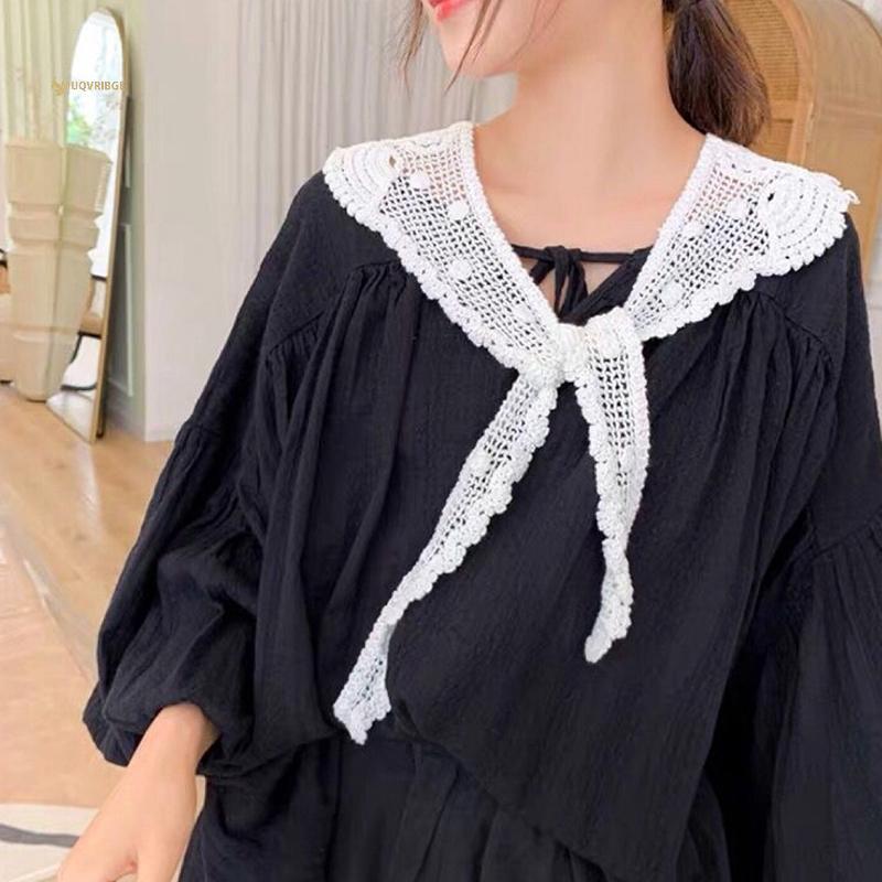 MUQV Ren Dệt Kim Móc Rỗng Cổ Giả Nữ Khăn Choàng Trang Trí Cổ Giả Nữ Quần Áo Phụ Kiện Có Thể Tháo Rời Cổ n