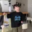 Thích Hợp Mùa Hè, Áo Hàng Mới, Gái Trai, Phong Cách, In Tay, Cotton, Nhỏ Trẻ, Chất Liệu