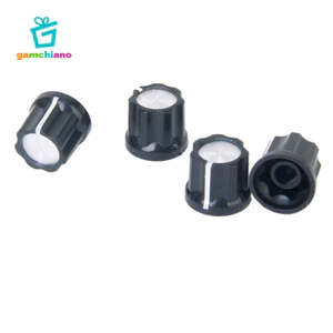 Bộ 4 Núm Xoay Điều Khiển Âm Lượng 6 Mm Trục Trong Cho Đàn Guitar Đen